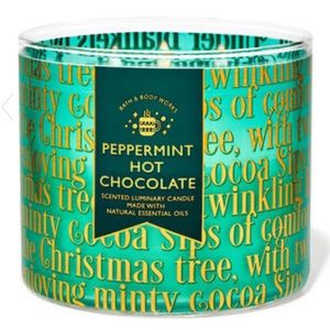 BBW PEPPERMINT HOT CHOCOLATE THREE WICK CANDLE NEW